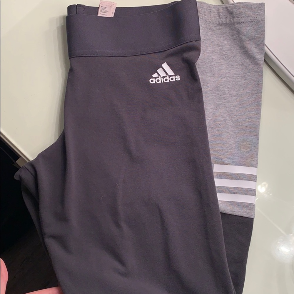 Adidas Gray and white leggings